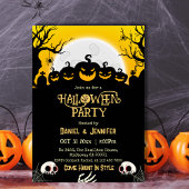 Invitation Eerie éffrayante lune de crâne Jack-O-Lantern Hall