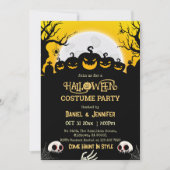 Invitation Eerie éffrayante lune de crâne Jack-O-Lantern Hall (Devant)