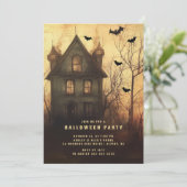 Invitation Eerie Haunted Maison Halloween (Debout devant)