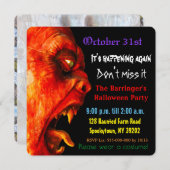 Invitation Eerie Horror Monster Adult Halloween Éffrayant (Devant / Derrière)