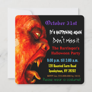 Invitation Eerie Horror Monster Adult Halloween Éffrayant