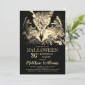 Invitation Eerie Night Owl Halloween 30e Anniversaire Fête In (Debout devant)