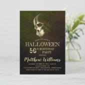 Invitation Eerie Night Skull Halloween 50e Anniversaire Fête (Debout devant)