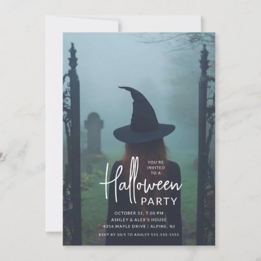 Invitation Eerie Witch Halloween (Devant)