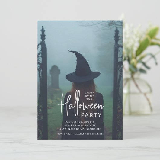 Invitation Eerie Witch Halloween (Debout devant)