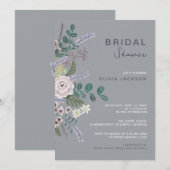 Invitation Eeucalyptus floraux Boho Verdure Douche nuptiale (Devant / Derrière)
