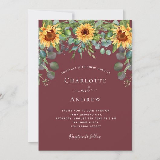 Invitation Eeucalyptus rouge (Devant)