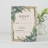 Invitation Eeucalyptus rustique verdure botanique RSVP (Debout devant)
