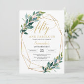 Invitation Eeucalyptus vert cinquante et fabuleux 50e anniver (Debout devant)