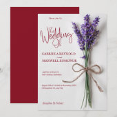 Invitation Effacer le Mariage de lavande bleu floral (Devant / Derrière)