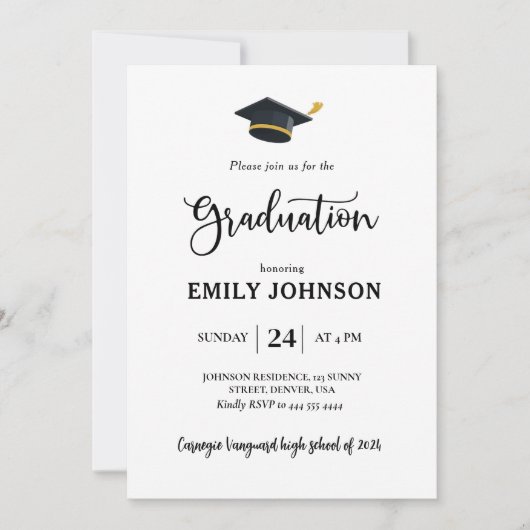 Invitation Effacer l'invitation de diplôme Modèle modifiable  (Devant)