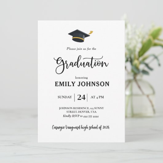 Invitation Effacer l'invitation de diplôme Modèle modifiable  (Debout devant)