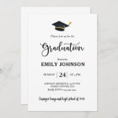 Invitation Effacer l'invitation de diplôme Modèle modifiable  (Devant / Derrière)