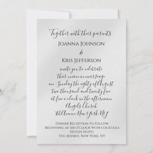 Invitation Effet 3D mariage gris argenté violet violet violet (Dos)