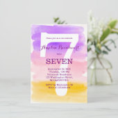 Invitation Effet d'aquarelle de fête d'anniversaire de (Debout devant)