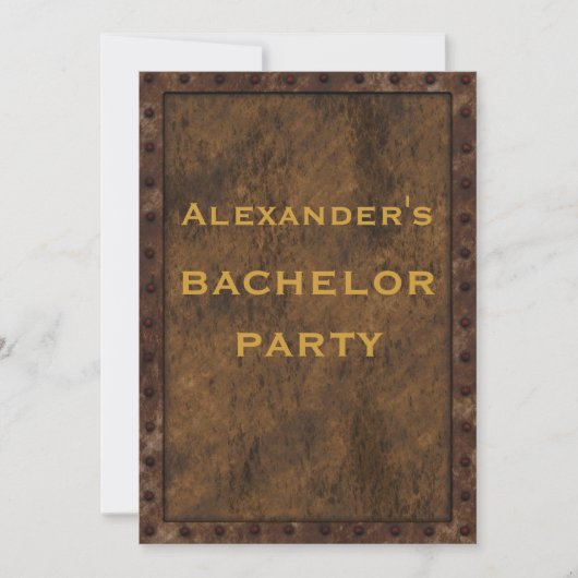 Invitation Effet de cadre en fer Bachelor double face (Devant)
