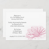 Invitation Effet de fleur de marguerite rose Après-mariage br (Devant / Derrière)