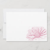 Invitation Effet de fleur de marguerite rose Après-midi déjeu (Dos)