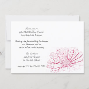 Invitation Effet de Fleur de Marguerite Rose pour le Brunch d