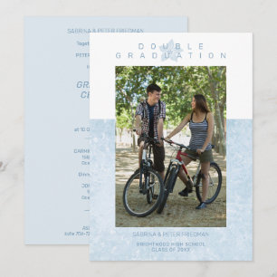Invitation Effet de la bille bleue Photo romantique Jumelles 