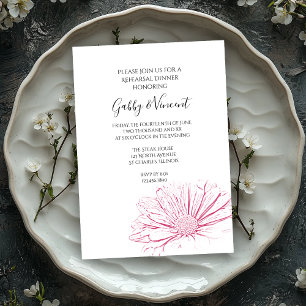 Invitation Effet de marguerite rose Mariage floral Dîner de r