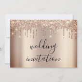 Invitation Effet de Parties scintillant or Rose Mariage brill (Devant)