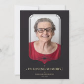 Invitation Effet dentelle ornementale noir funéraire (Devant)