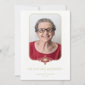 Invitation Effet doré funéraire Effet dentelle ornementale Ph (Devant)