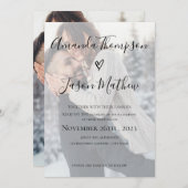 Invitation Effet Faux Vellum | 2 photos latérales | MARIAGE (Devant / Derrière)