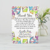 Invitation Effet flottant du Baby shower floral (Debout devant)