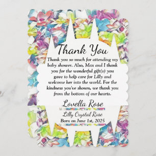 Invitation Effet flottant du Baby shower floral