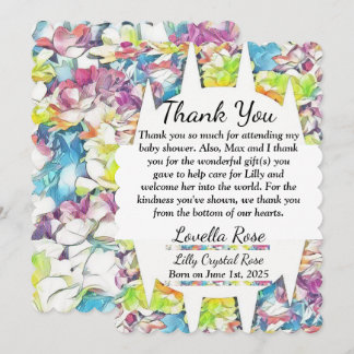Invitation Effet flottant du Baby shower floral