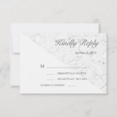 Invitation Effet marbre gris blanc moderne pour mariage RSVP (Devant)
