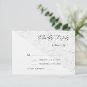 Invitation Effet marbre gris blanc moderne rsvp mariage (Debout devant)