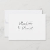 Invitation Effet marbre gris blanc moderne rsvp mariage (Dos)