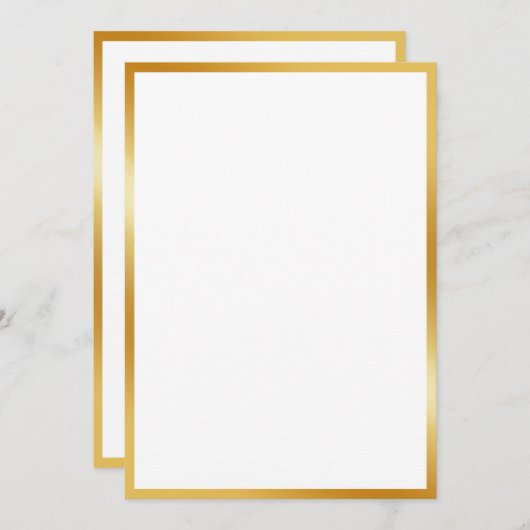 Invitation Effet or de luxe (Devant / Derrière)