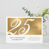 Invitation Effet Or Élégant Anniversaire de l'entreprise (Debout devant)