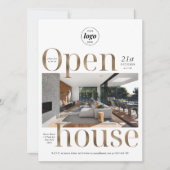 Invitation Effet Or Élégant Business Open House One Photo (Devant)