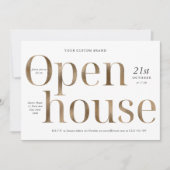 Invitation Effet Or Élégant moderne Business Open House (Devant)