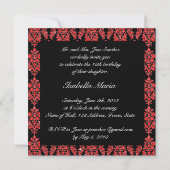 INVITATION EFFET PARTIES SCINTILLANT ROUGE DOMMASK QUINCEANER (Dos)