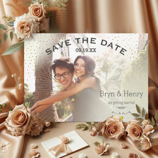 Invitation Effets de lumière dorée Typographie Photo Enregist