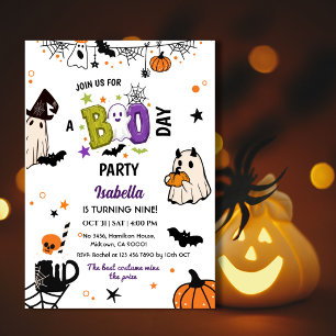 Invitation Effrayant 9e anniversaire Halloween Fantôme Capric