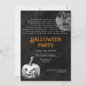 Invitation Éffrayant Adulte Déplaisant Poème de Citrouille fê (Devant)