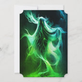 Invitation Éffrayant Adulte Halloween Party Green Ghost (Dos)