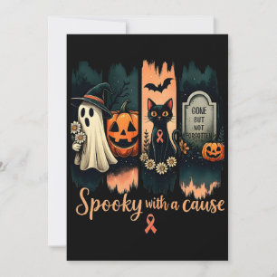 Invitation Éffrayant avec une cause - Halloween et ruban rose