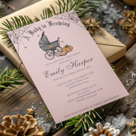 Invitation Éffrayant Baby est en train de brasser Baby shower