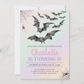 Invitation Éffrayant Bats Pastel Halloween fête d'anniversair (Devant)