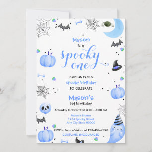 Invitation Éffrayant Blue Ghost 1er anniversaire