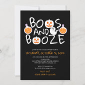 Invitation Éffrayant Booze et Booze Black Adult Halloween Par (Devant)