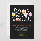 Invitation Éffrayant Booze et Booze Black Adult Halloween Par (Devant)